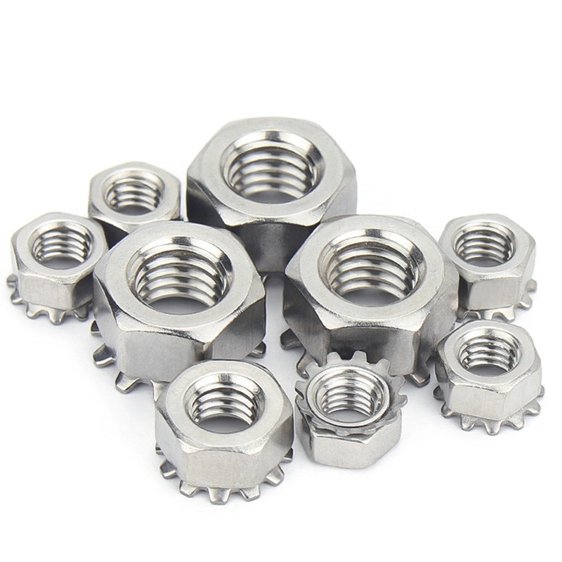 Stainless Steel 304 Hex Hexagon K Nut with Kep Teeth Washer K Lock Nut