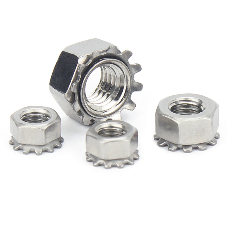 Stainless Steel 304 Hex Hexagon K Nut with Kep Teeth Washer K Lock Nut